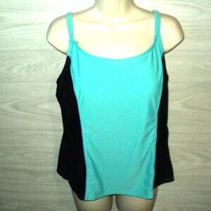 Tankini Swim Suit Women's Size 14 Ocean Dream Signature Top Aqua, Black, Purple